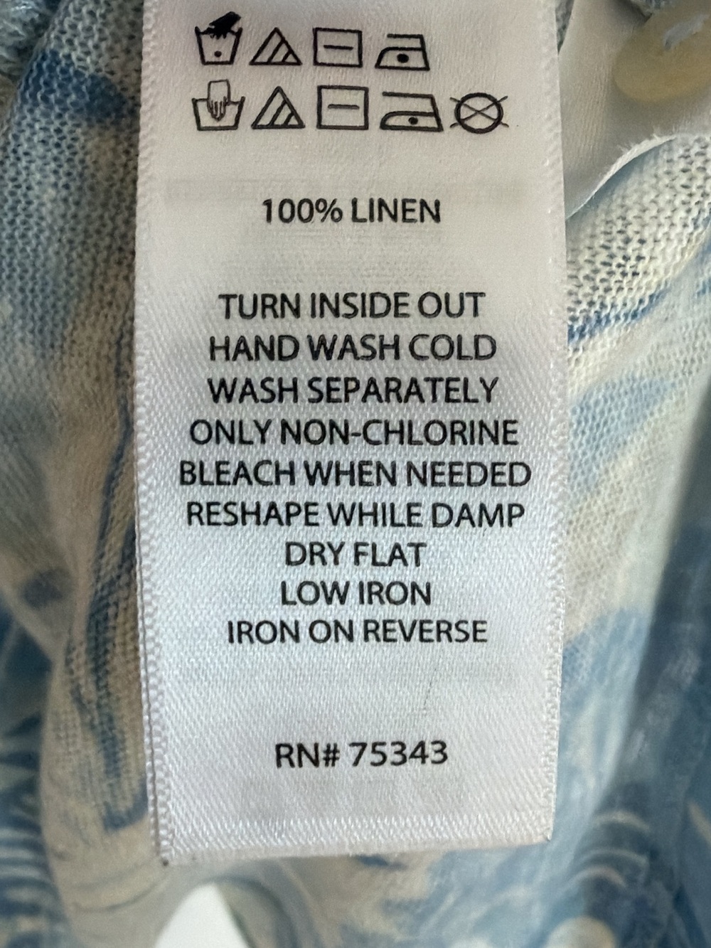 Sigrid Olsen Blue Floral Linen Vacation Shirt - Women’s Medium - Picture 5 of 5